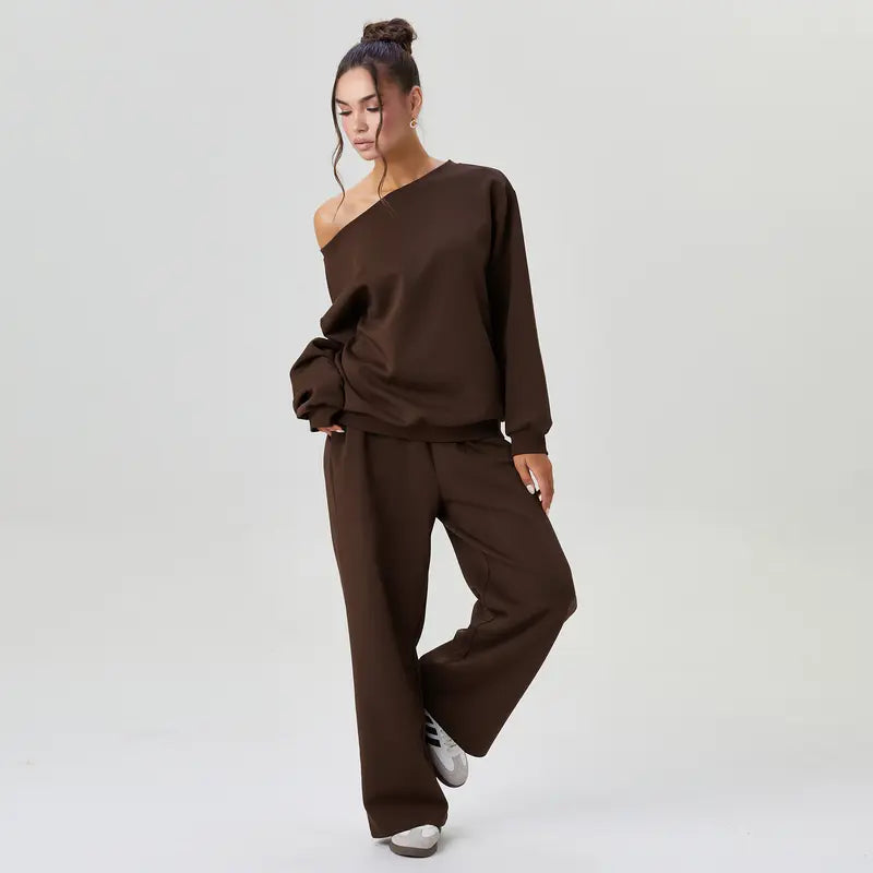 Viral Single shoulder Lounge set